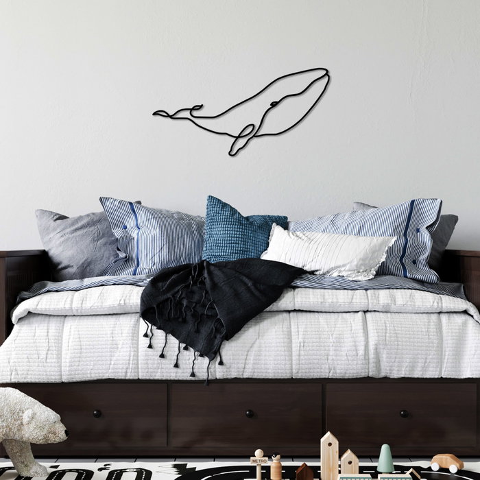 Wallity Escultura de Pared Whale - M Negro